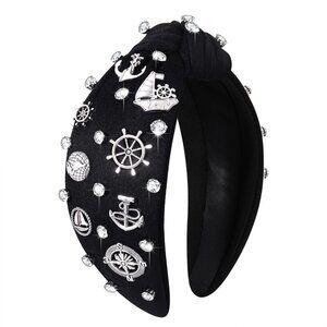 Nautical Headband Ocean Hair Accessories for Women Anchor Ship Wheel Sailboat Kn